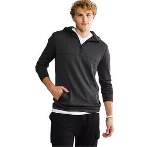 NWT‎ BKE Julian Performance 1/4 Zip Pullover Hoodie in Black Size Small